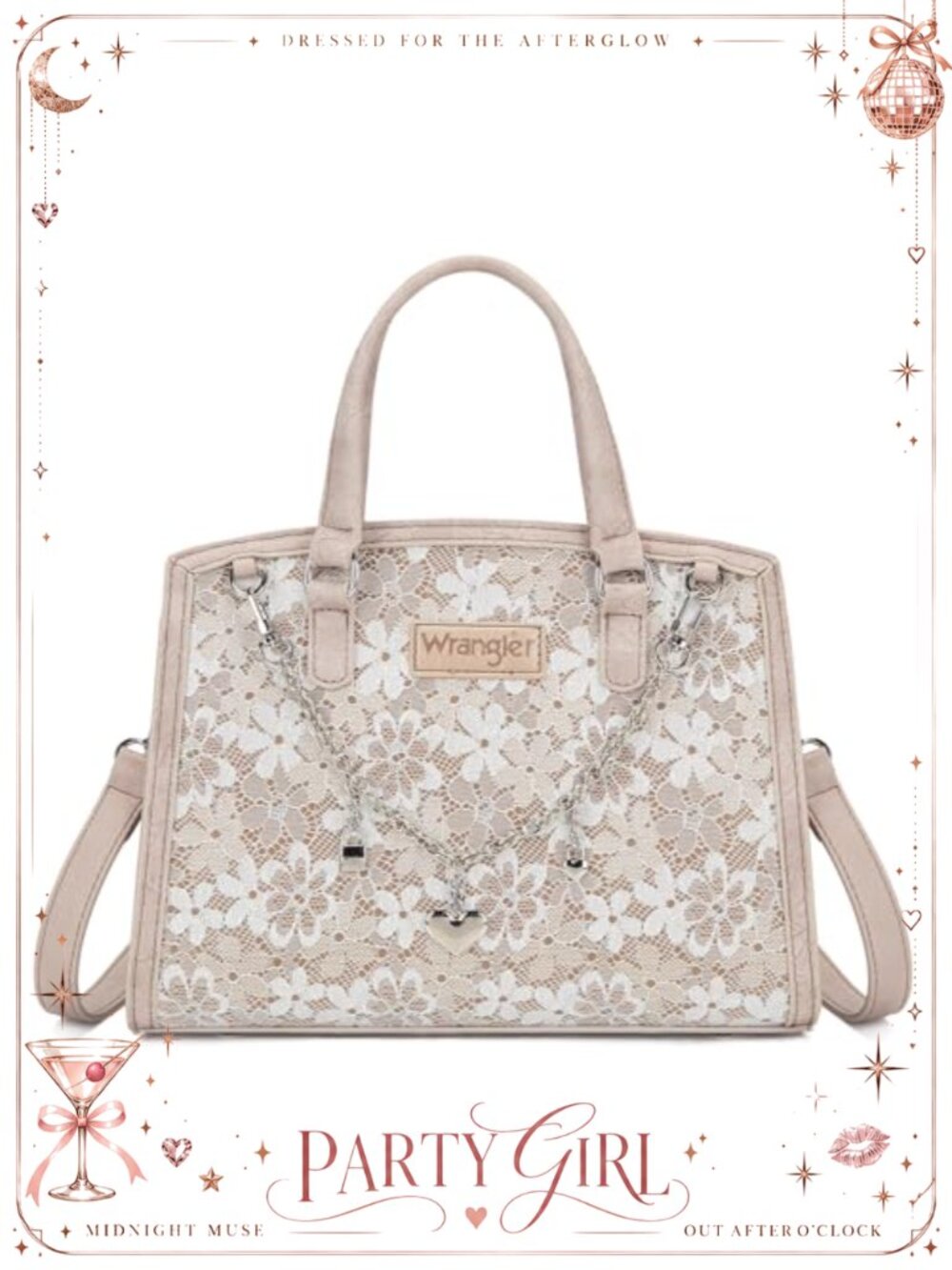 Lace Tote Bag Medium Satchel Top Handle Crossbody Handbag Elegant Purse